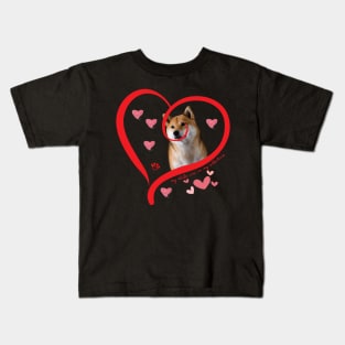 Funny Shiba Inu Dog Valentine Dog Lover Kids T-Shirt